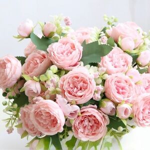 Soft Pink Artificial Rose Bouquet